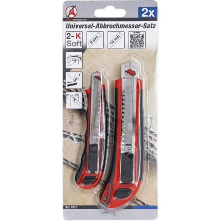 Cutter à Lames Universelle 4 Pièces - Largeur 9/18 mm - Lames Polyvalentes et Précises - - BGS