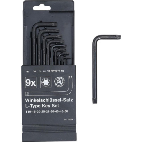 Jeu de Clés Allen Profil en T Torx T10-T50 - 9 Pièces - Acier Résistant et Pratique - BGS