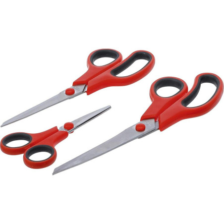 Jeu de Ciseaux Inoxydable 3 pcs - Lames Tranchantes, Résistantes et Précises, Acier - D-Work