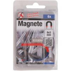 Jeu d'Aimants Extrapuissants D.9,5 mm - 6 pcs - Forte Adhérence et Polyvalence, Pro - D-Work