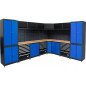 Système d Unité Murale Atelier Bois 8 Modules - 58x202.5x9 cm - Rangement Modulable et Pratique - BGS