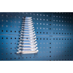 Support pour Clés Mixtes 14 pcs - Système Mural - Organisation et Gain de Place, Plastique - D-Work