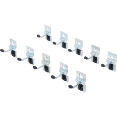 Jeu de Crochets Simples 10 pcs - 40 mm, Système Mural - Fixation Pratique et Polyvalente - BGS