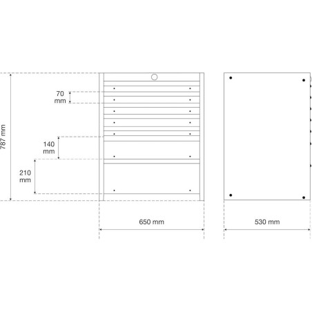 Armoire Basse à 7 Tiroirs - 58,4x84,1x70 cm - Structure Vide, Robuste et Spacieuse - BGS