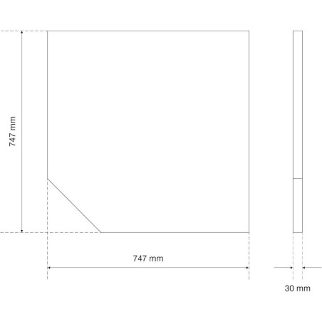 Plan de Travail en Bois Massif 75x30x75 cm - Surface de Coin - Durable et Esthétique - BGS