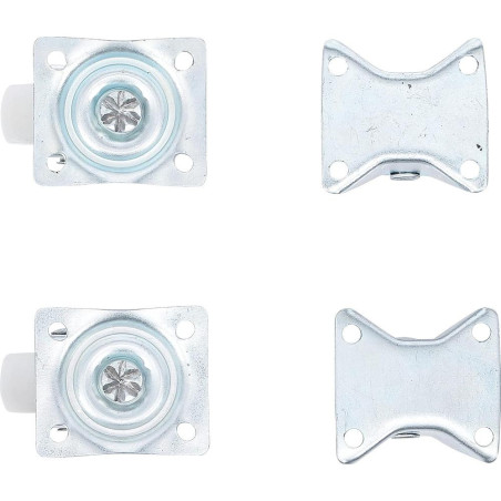 Jeu de 4 Roulettes Fixes et Direction 40 mm - Acier, Polyuréthane - Mobilité Facile et Résistante - BGS