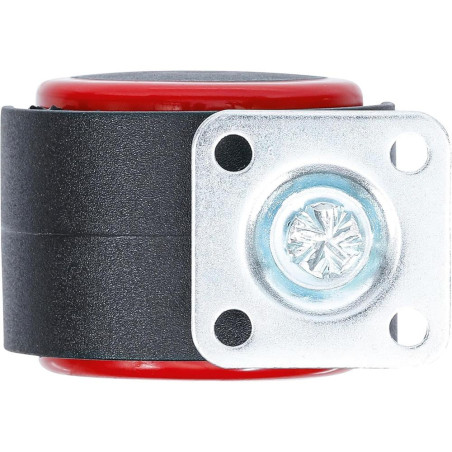 Roue Double Pivotante 50 mm - Rouge/Noire - Mobilité et Robustesse - BGS