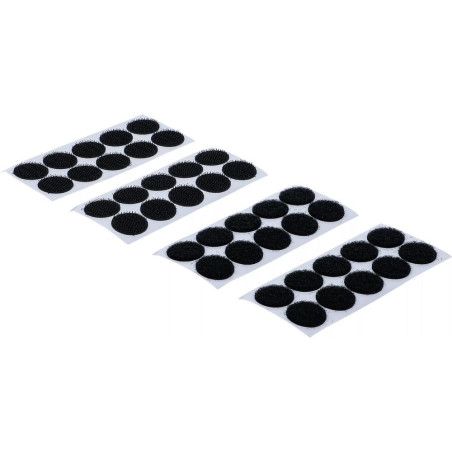 Points Auto-Agrippants Autocollants Noir - 40 Pièces - Fixation Pratique et Réutilisable - BGS