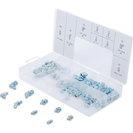 Assortiment de Graisseurs 70 pcs - Métriques et Pouce - Polyvalence et Praticité, Acier, Pro - D-Work
