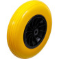 Roue de Brouette 400 mm - PU Jaune/Noir - Robuste et Durable - - BGS