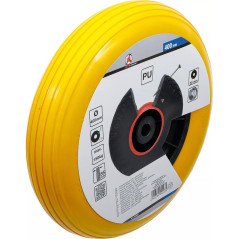 Roue de Brouette 400 mm - PU Jaune/Noir - Robuste et Durable - D-Work