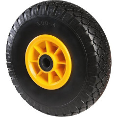 Roue de Brouette 400 mm - PU Jaune/Noir - Robuste et Durable - - BGS