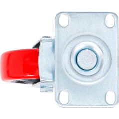 Roulette de Direction Ø100 mm - Rouge/Noire - Résistante et Polyvalente pour Mobilier et Équipements - BGS