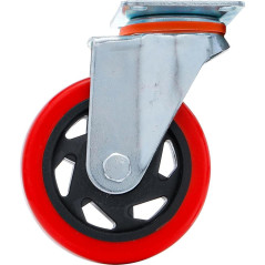 Roulette de Direction Ø100 mm - Rouge/Noire - Résistante et Polyvalente pour Mobilier et Équipements - BGS