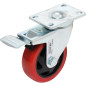 Roulette de Direction Ø100 mm - Rouge/Noire - Résistante et Polyvalente pour Mobilier et Équipements - BGS