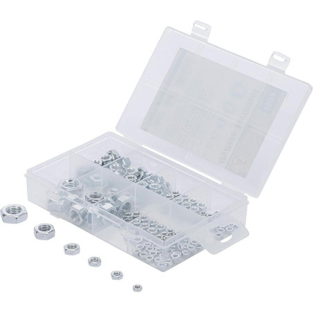 Assortiment d'Écrous M3 à M10 - 150 pcs, Acier, Résistants et Polyvalents - D-Work