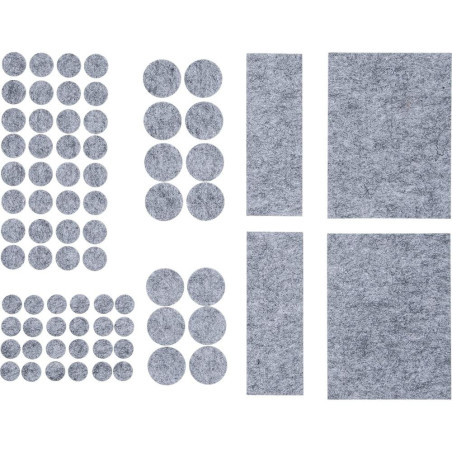 Jeu de Protections Antidérapants 80 pièces - Gris Tacheté, Dimensions 14,9x3,2x22,5 cm - Sécurité et Stabilité Améliorées - BGS