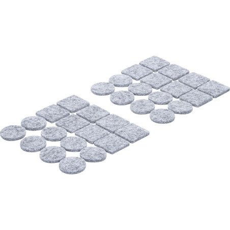 Jeu de Protections Antidérapants Gris Tacheté - 32 Pièces - Sécurité et Stabilité - - BGS