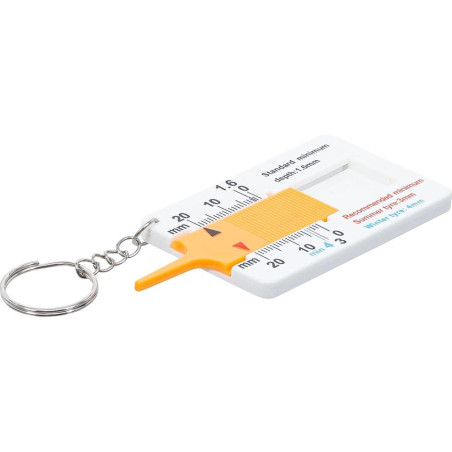 Jauge de Profondeur de Profil 0-20 mm - Porte-Clés Pratique - Mesure Précise et Compacte - BGS