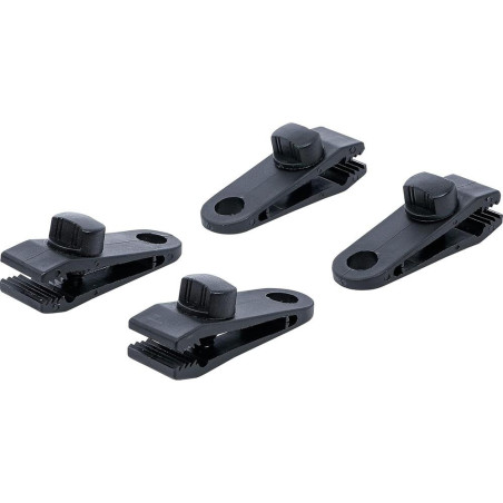 Jeu de Clips de Bâche 4 Pièces - Plastique Résistant - Fixation Facile et Sécurisée - BGS