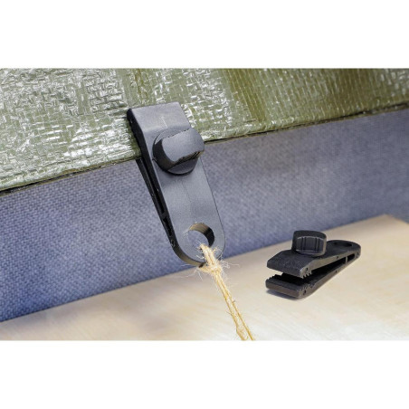 Jeu de Clips de Bâche 4 Pièces - Plastique Résistant - Fixation Facile et Sécurisée - BGS