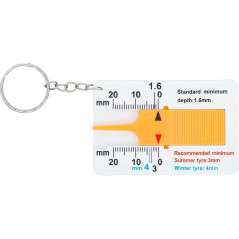 Jauge de Profondeur de Profil 0-20 mm - Porte-Clés Pratique - Mesure Précise et Compacte - BGS