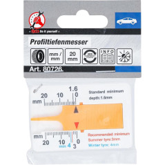 Jauge de Profondeur de Profil 0-20 mm - Porte-Clés Pratique - Mesure Précise et Compacte - BGS