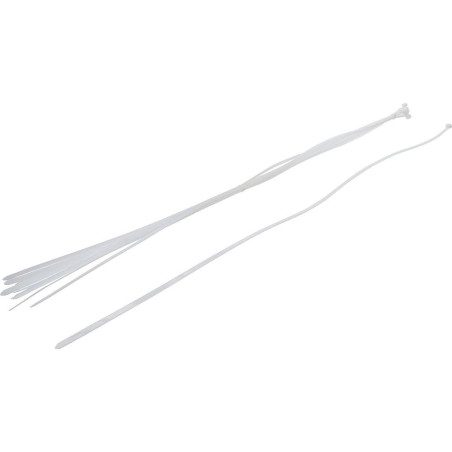 Assortiment de Colliers Plastique Blanc 8 x 1000 mm - 10 Pièces - Fixation Pratique et Résistante - BGS