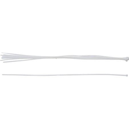 Assortiment de Colliers Plastique Blanc 8 x 1000 mm - 10 Pièces - Fixation Pratique et Résistante - BGS