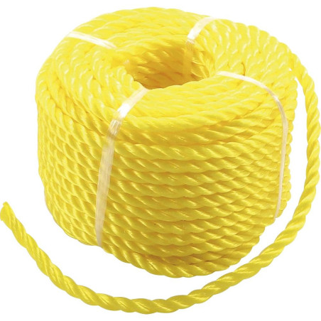 Corde Plastique Universelle 6 mm x 20 m - Jaune - Résistante et Polyvalente - BGS