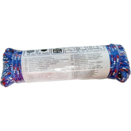 Corde Plastique Universelle 6 mm x 10 m - Résistante et Polyvalente - BGS