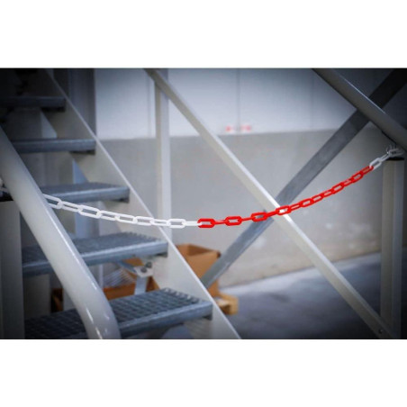 Chaîne de Barrage 5 m - Plastique Rouge et Blanc - Sécurité et Visibilité - BGS