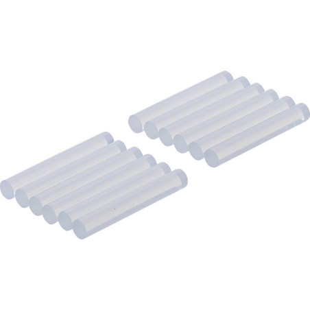 Bâtonnets de Colle Chaude 12 pcs D.7,5 mm x 50 mm - Transparent, Polyamide - Collage Rapide et Précis - D-Work
