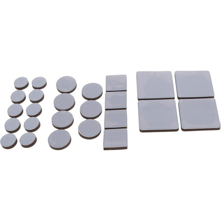Jeu de Protections Antidérapants Gris - 25 pcs - Sécurité et Stabilité - Caoutchouc - D-Work