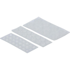 Jeu de Tampons Élastiques Transparants 46 pcs - Résistants et Polyvalents - Pro - D-Work