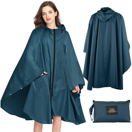 Poncho Imperméable Taille Universelle - Léger et Compact - Protection Pluie Efficace - D-Work
