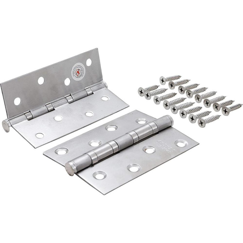 Jeu de Charnières Acier Inoxydable 100x40 mm - 2 Pièces - Résistantes et Durables - BGS