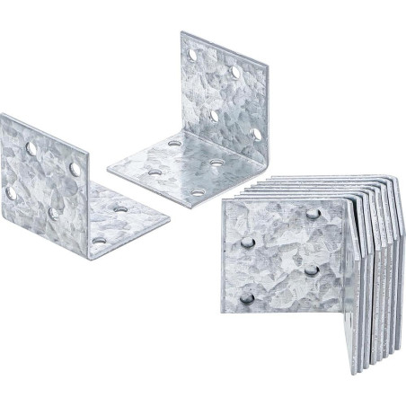 Connecteur d'Angle 10 pcs 40 x 40 x 40 mm - Résistant et Pratique pour Assemblage, Acier - D-Work