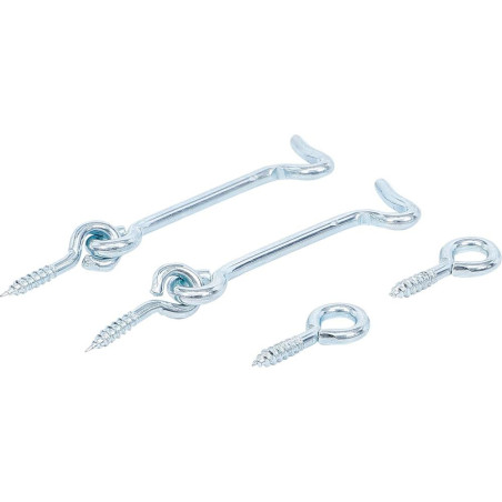 Crochet Tempête 4 x 80 mm - 2 Pièces - Acier Résistant - Fixation Sécurisée - BGS