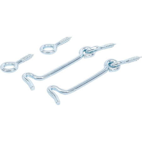 Crochet Tempête 4 x 80 mm - 2 Pièces - Acier Résistant - Fixation Sécurisée - BGS