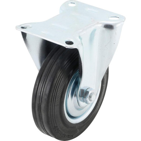 Roue Fixe avec Socle à Visser Ø125 mm - Résistante et Pratique pour Mobilier et Équipements - BGS
