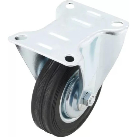 Roue Fixe avec Socle à Visser Ø125 mm - Résistante et Pratique pour Mobilier et Équipements - BGS
