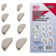 Assortiment de Clavettes 80 pièces - Acier, Dimensions Variées - Fixation et Assemblage Fiables - BGS
