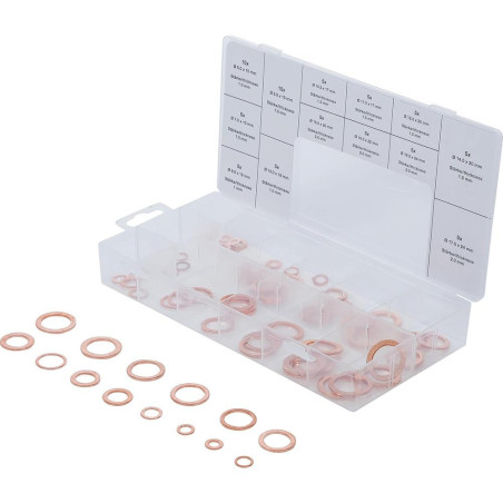 Assortiment de 75 Joints d Étanchéité Cuivre - Métriques pour Bouchons de Vidange - Fiabilité et Résistance - BGS