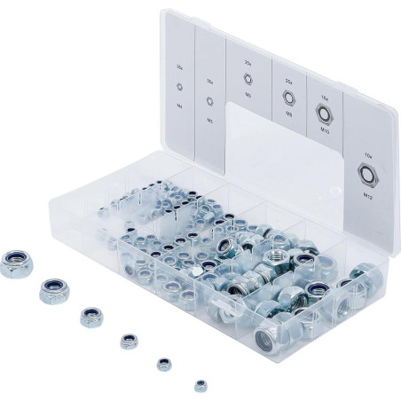 Assortiment d'Écrous Six Pans 146 pcs, Acier, Résistants et Polyvalents, Pro - D-Work