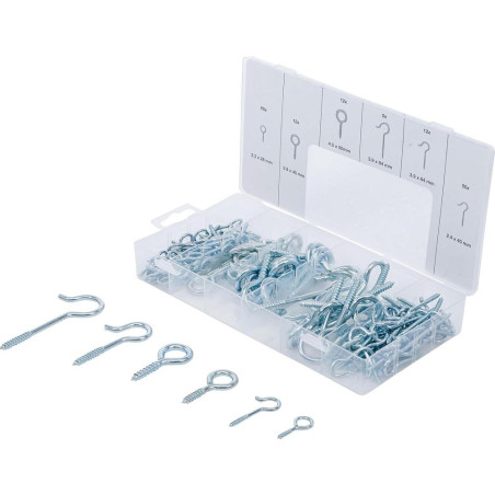 Assortiment de Crochets à Visser 151 pcs - Pro - Acier, Pratique et Polyvalent - D-Work