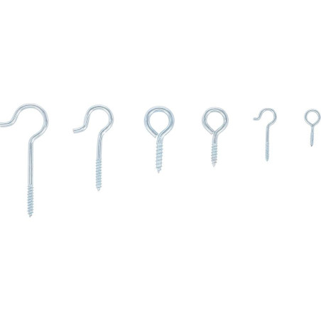Assortiment de Crochets à Visser 151 pcs - Acier, Pratique et Polyvalent - Pro - D-Work