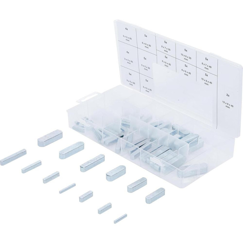 Assortiment de Clavettes 60 pièces - Acier, Dimensions Variées - Fixation et Assemblage Sécurisés - BGS