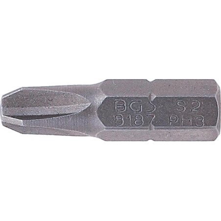 Embout Cruciforme PH3 6,3 mm (1/4) - L. 25 mm - Précision et Durabilité, Acier, Pro - D-Work
