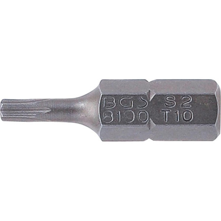 Embout Torx T10 25 mm - 6,3 mm (1/4 ) Profil T - Précision et Compatibilité - BGS